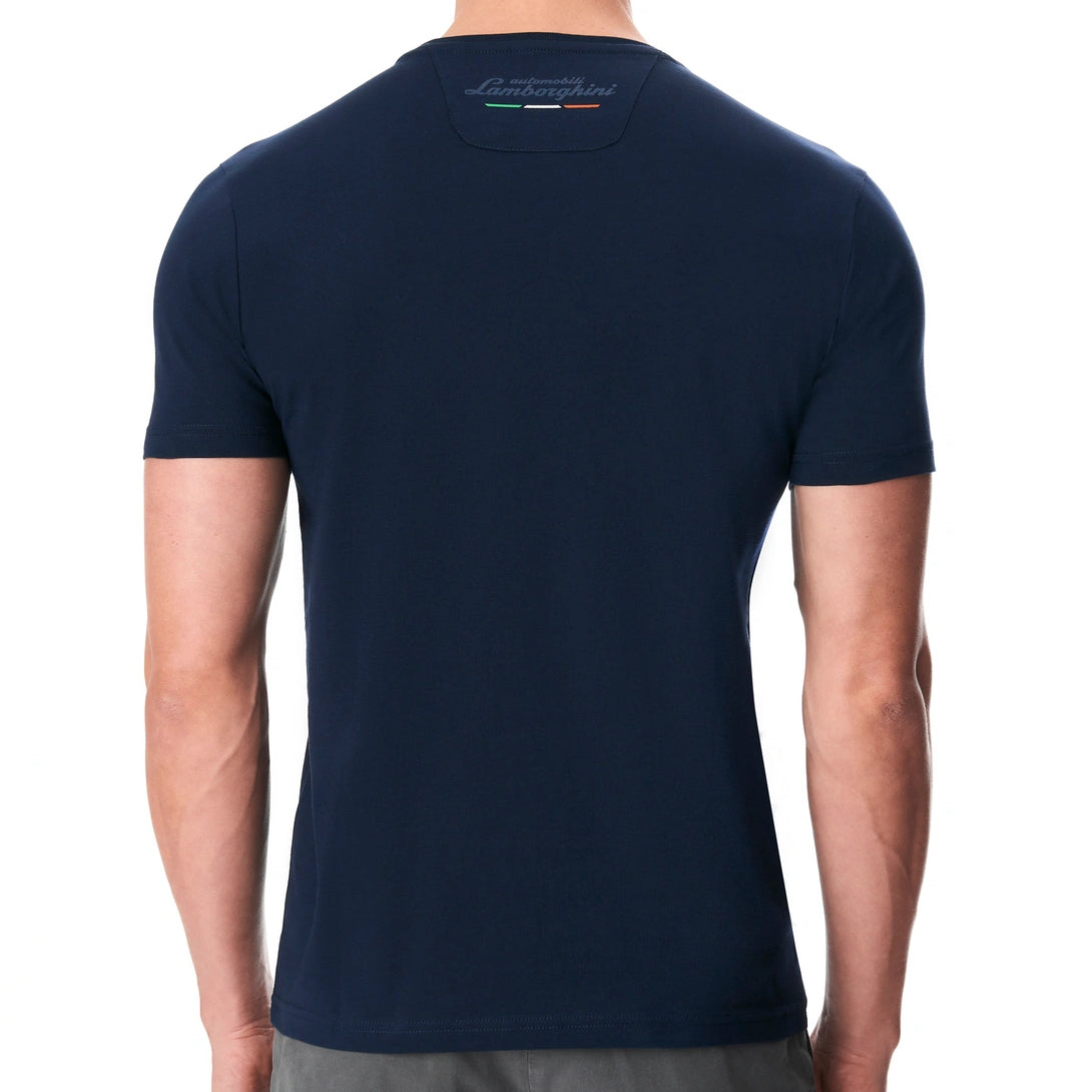 Lamborghini Small Shield Men T-Shirt Navy