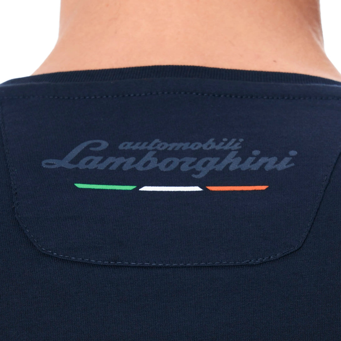 Lamborghini Small Shield Men T-Shirt Navy