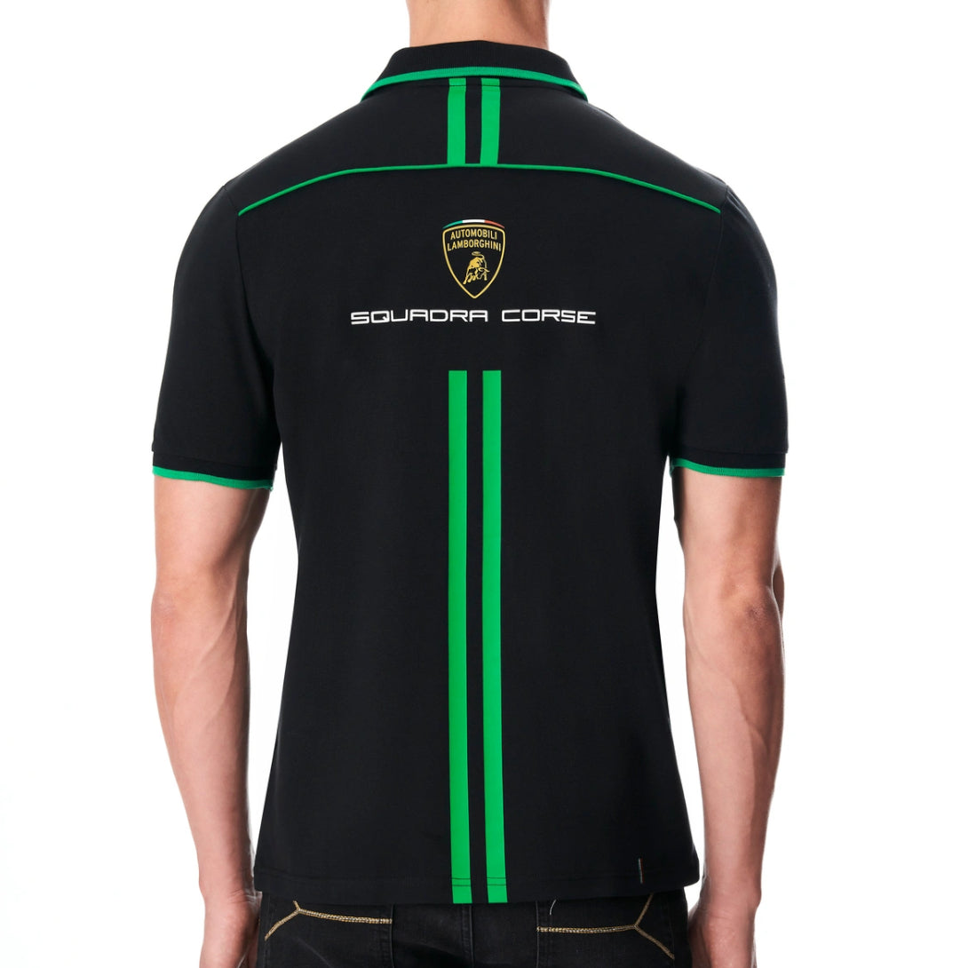 Lamborghini 2023 Squadra Corse Men Polo Black