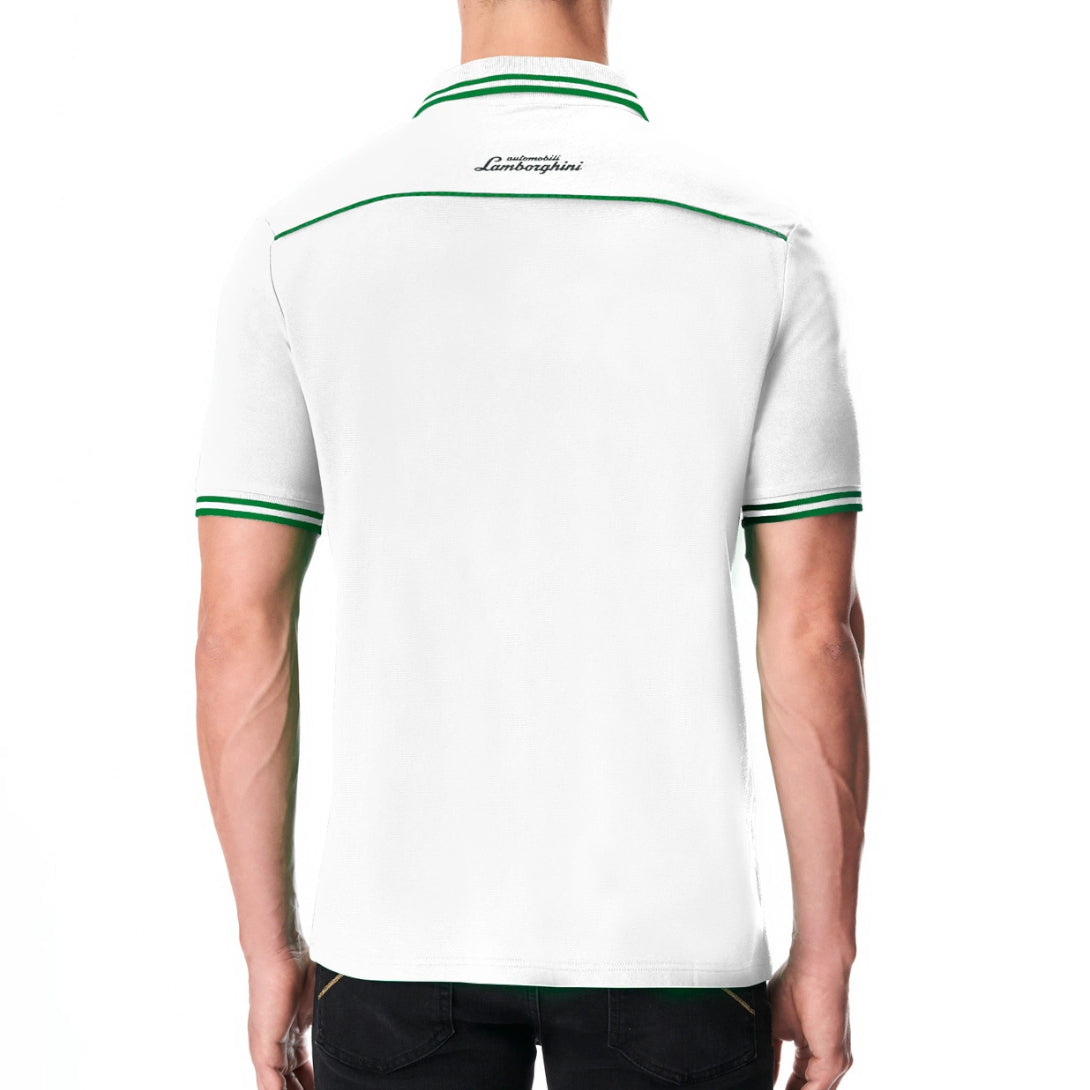 Lamborghini Squadra Corse Men White Travel Polo