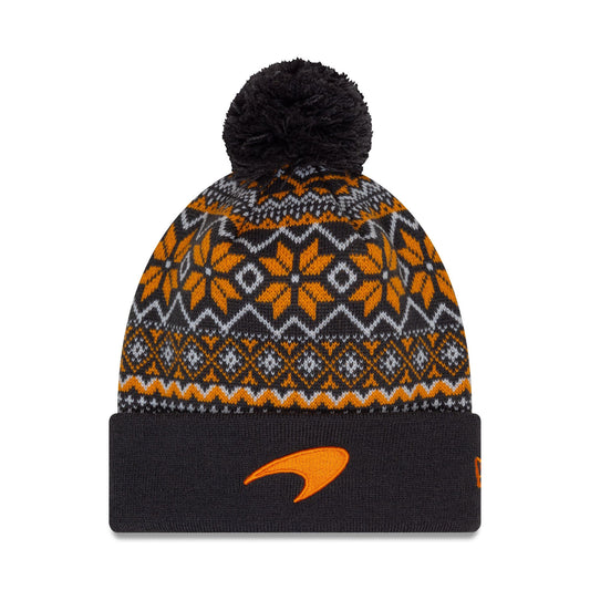 McLaren F1 New Era Limited Edition Holiday Cuff Bobble Beanie - Anthracite