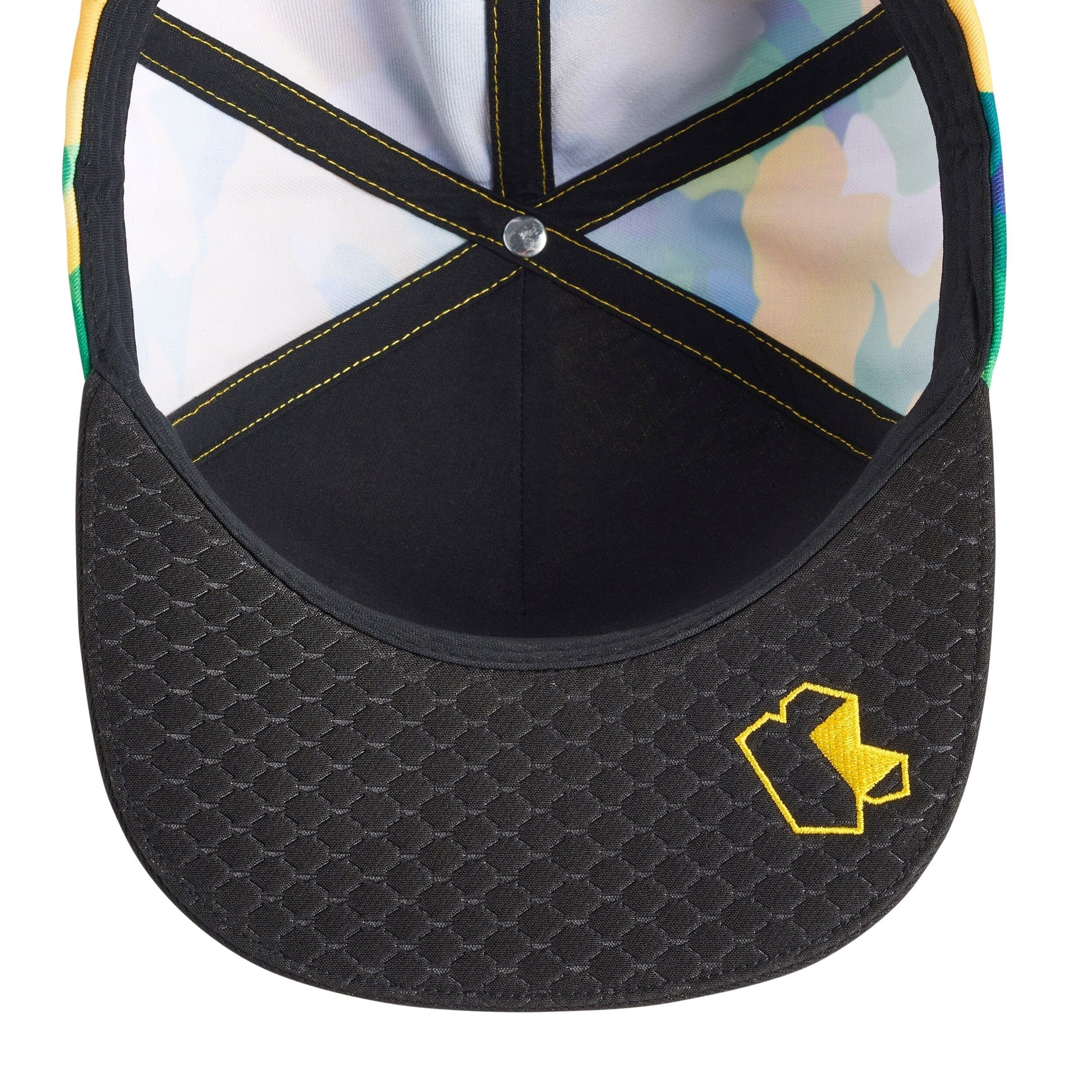 AMA23HEA31 Aston Martin F1 Formula 1 Kimoa Camo Brasil Special Edition Lance Stroll Fernando Alonso Cognizant Team Hat Baseball Cap Clothing Apparel Lifestyle Merchandise Official Merch