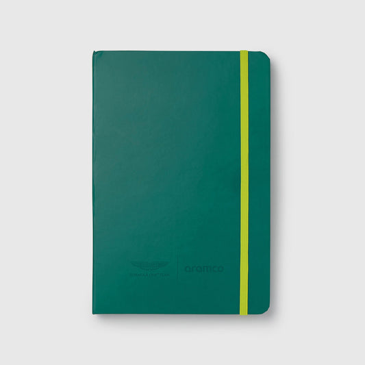 701228845 Aston Martin F1 Team A5 Lined Notebook Writing Note book pad Notepad Merchandise Merch O'Gara OGara Beverly Hills Aramco Formula 1 F1 One Gift Gifts Ideas Green