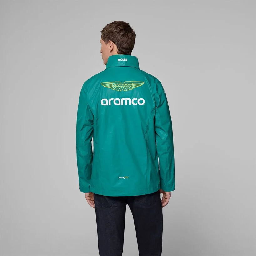 Aston Martin F1 2025 Team Rain Jacket Green