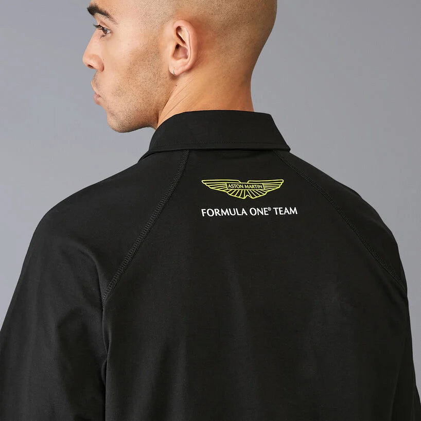 701228838 Aston Martin F1 Team Logo Polo Merchandise Merch O'Gara OGara Beverly Hills Aramco Formula 1 F1 One Gift Gifts Ideas Green Black