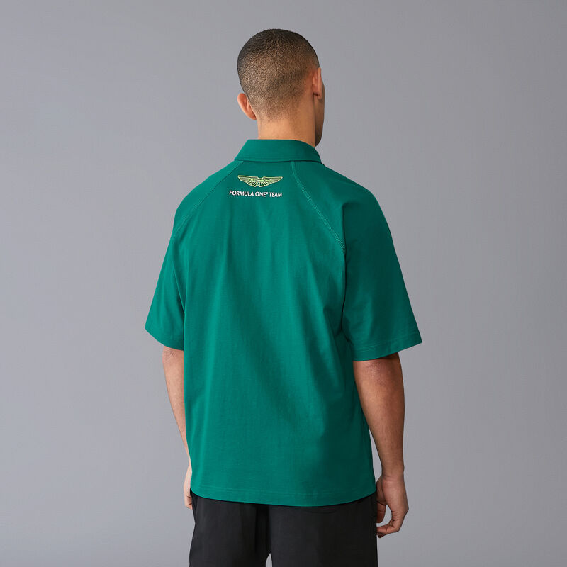 701228838 Aston Martin F1 Team Logo Polo Merchandise Merch O'Gara OGara Beverly Hills Aramco Formula 1 F1 One Gift Gifts Ideas Green