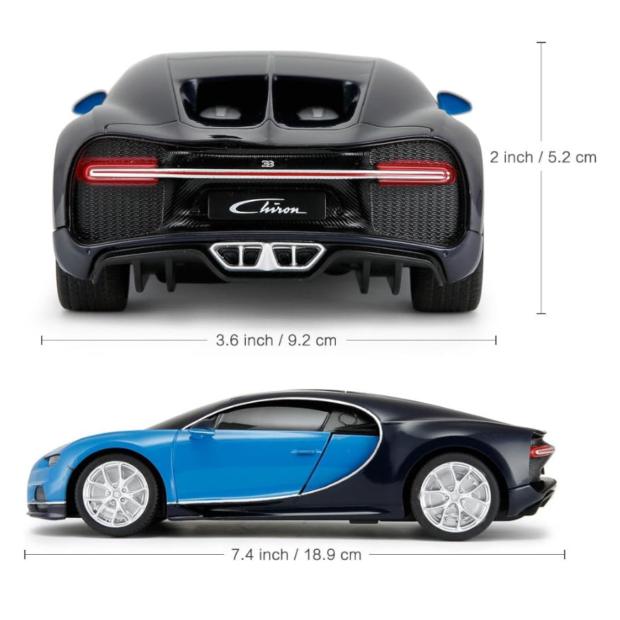 1:24 1/24 Scale RC Bugatti Chiron Blue Blu Radio Controlled Rastar Special Edition Racing Track Hypercar Supercar Toy Car Kids Children