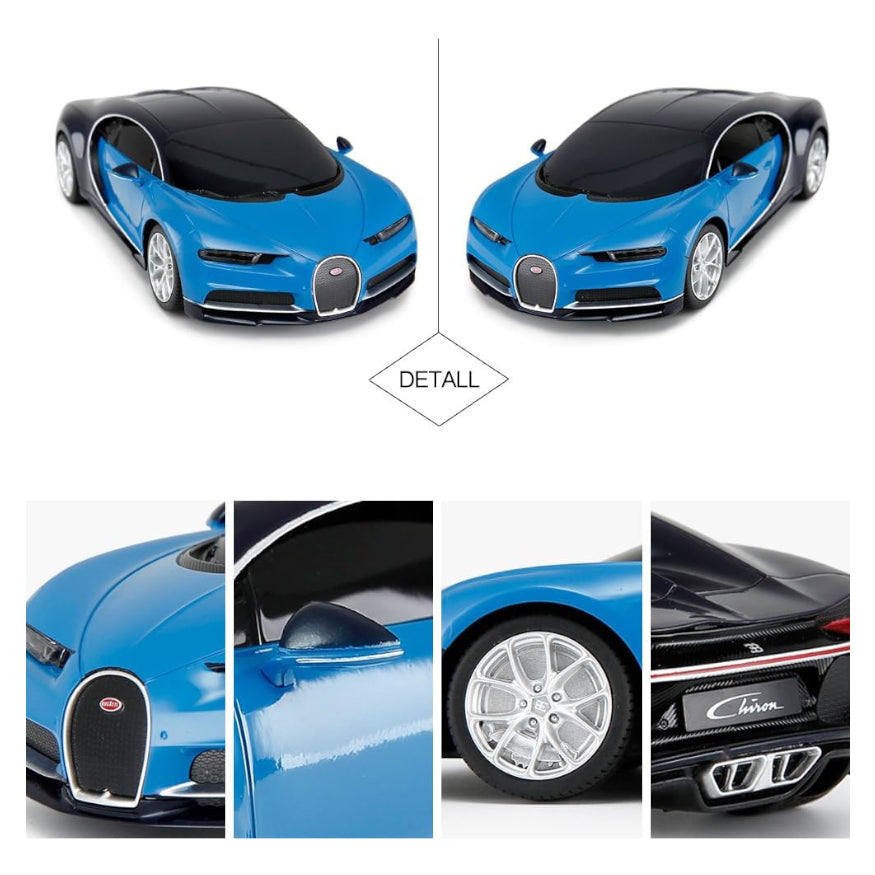 1:24 1/24 Scale RC Bugatti Chiron Blue Blu Radio Controlled Rastar Special Edition Racing Track Hypercar Supercar Toy Car Kids Children