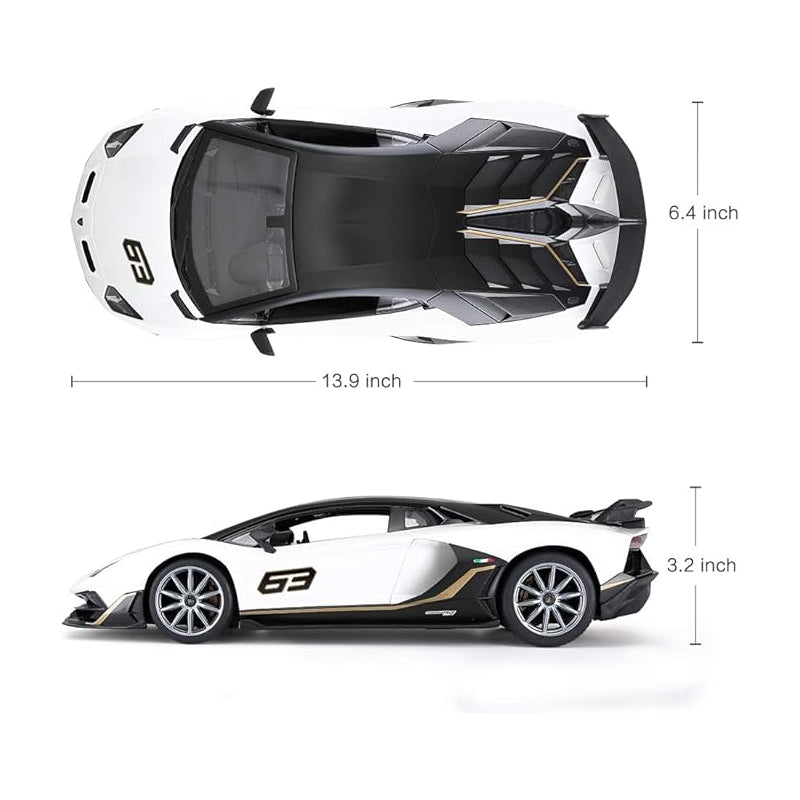 1:14 Scale RC Lamborghini Aventador SVJ RC White Large Racing Hypercar Supercar Radio Controlled Rastar Toy Car Kids Children