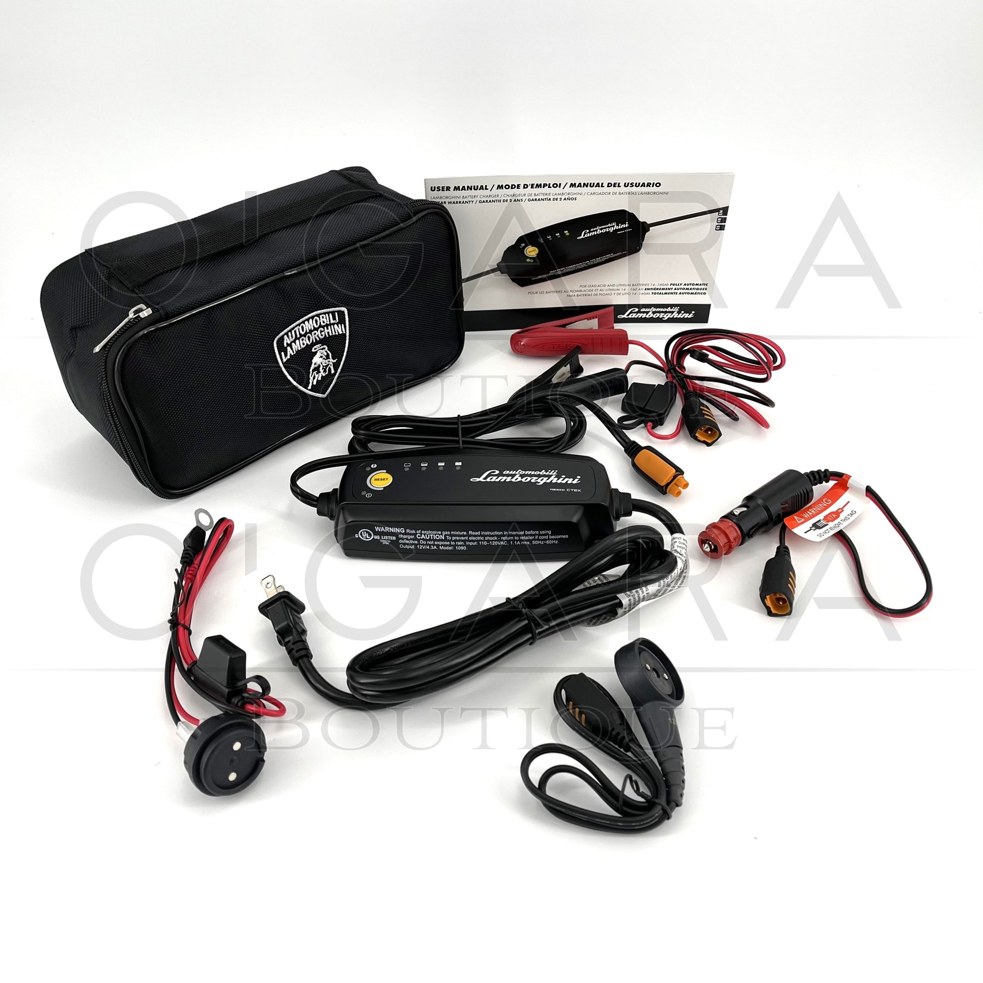 400093050D Lamborghini Battery Charger Urus Aventador Huracan Revuelto Temerario Murcielago Gallardo Diablo Countach Maintainer Genuine OEM Accessories Accessory Vehicle Trickle Travel Storage Park Parking Supercars Sportscar Maintenance Automatic Car Care Essential Essentials