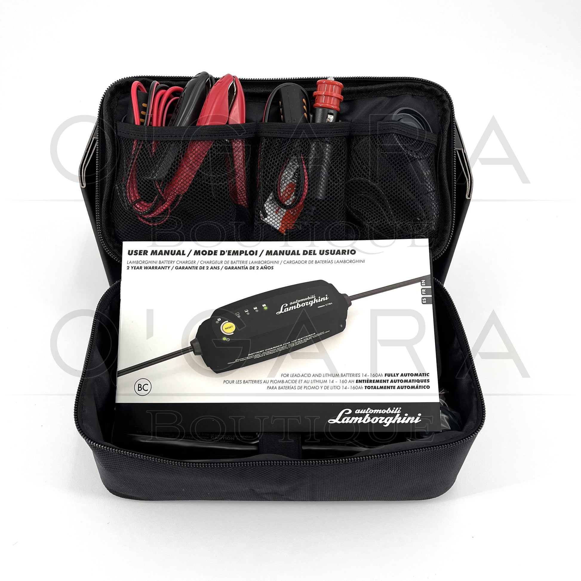 400093050D Lamborghini Battery Charger Urus Aventador Huracan Revuelto Temerario Murcielago Gallardo Diablo Countach Maintainer Genuine OEM Accessories Accessory Vehicle Trickle Travel Storage Park Parking Supercars Sportscar Maintenance Automatic Car Care Essential Essentials