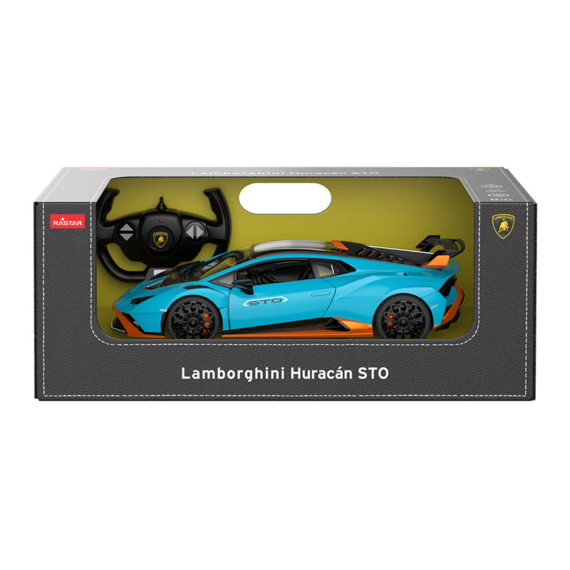 1:14 Scale RC Lamborghini Huracan STO Blue RC Large Racing Hypercar Supercar Radio Controlled Rastar Toy Car Kids Children