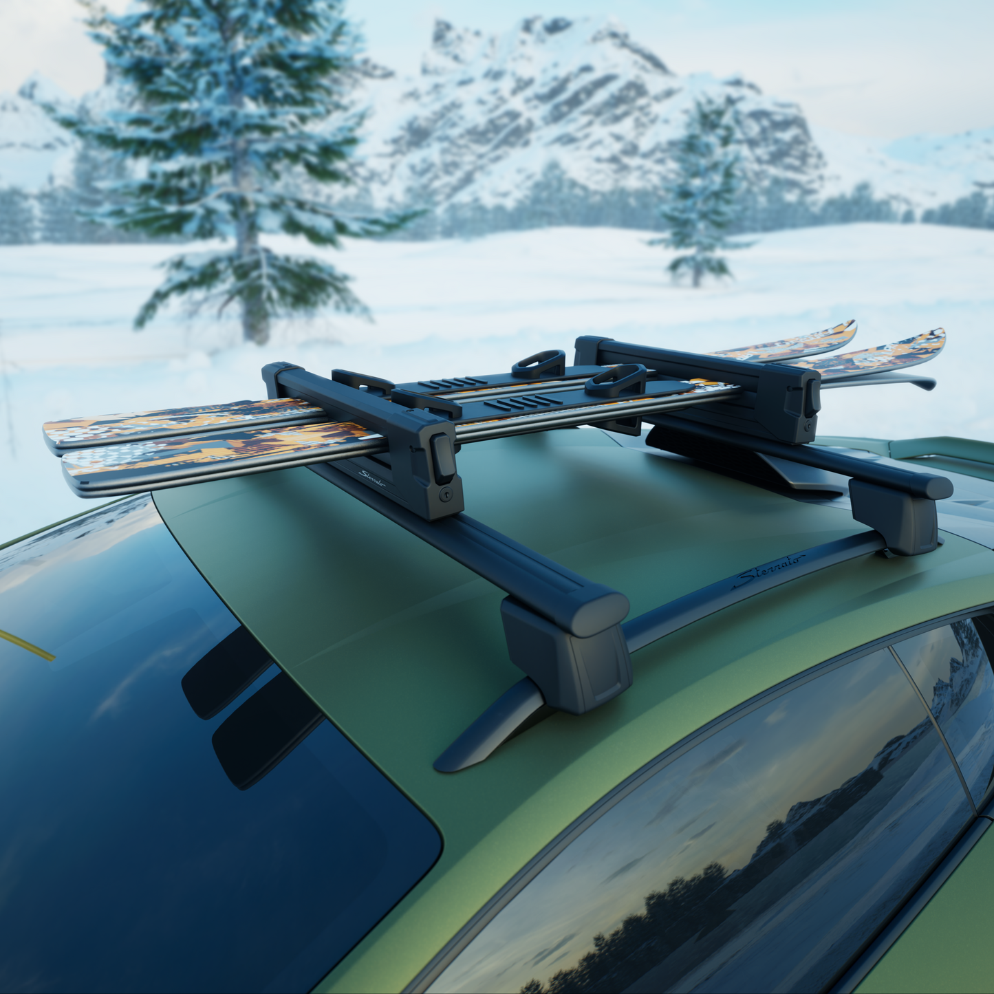 4T0071108 Lamborghini Huracan Sterrato Ski and Snow Snowboard Rack Carrier Vacation Roof Basket Crossbars Cross Bars Rack Rails Box OE OEM Genuine Vehicle Car Accessory Accessories Travel Storage Exterior Exteriors Luxury Sportscar Supercars SUV