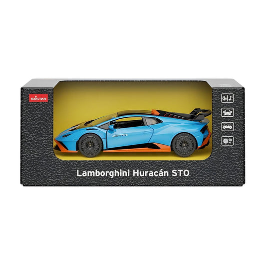 1:32 1/32 Scale Diecast Die Cast Lamborghini Huracan STO Blu Blue Rastar Special Edition Racing Track Hypercar Supercar Toy Car Kids Children Collectible Collectibles