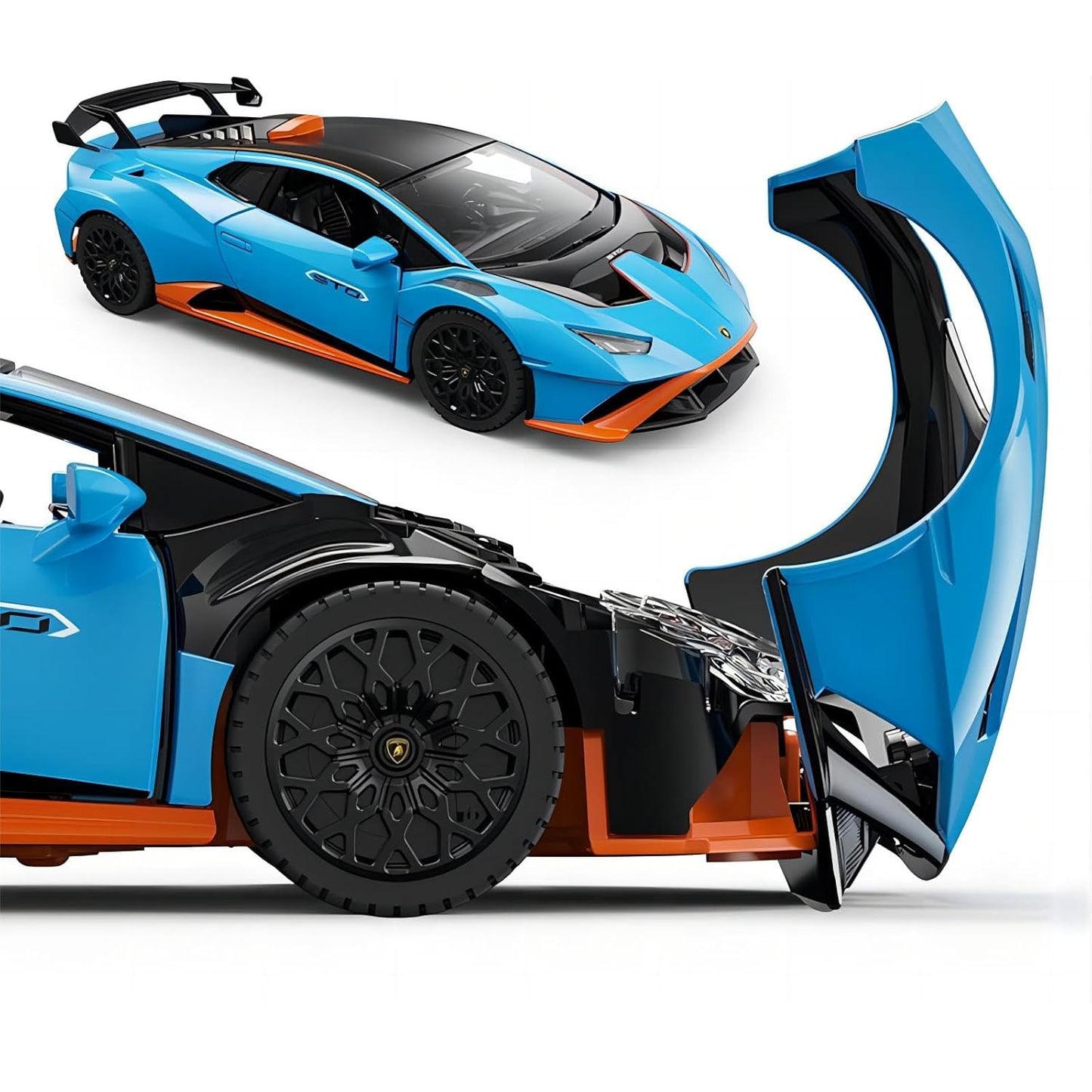 1:32 1/32 Scale Diecast Die Cast Lamborghini Huracan STO Blu Blue Rastar Special Edition Racing Track Hypercar Supercar Toy Car Kids Children Collectible Collectibles