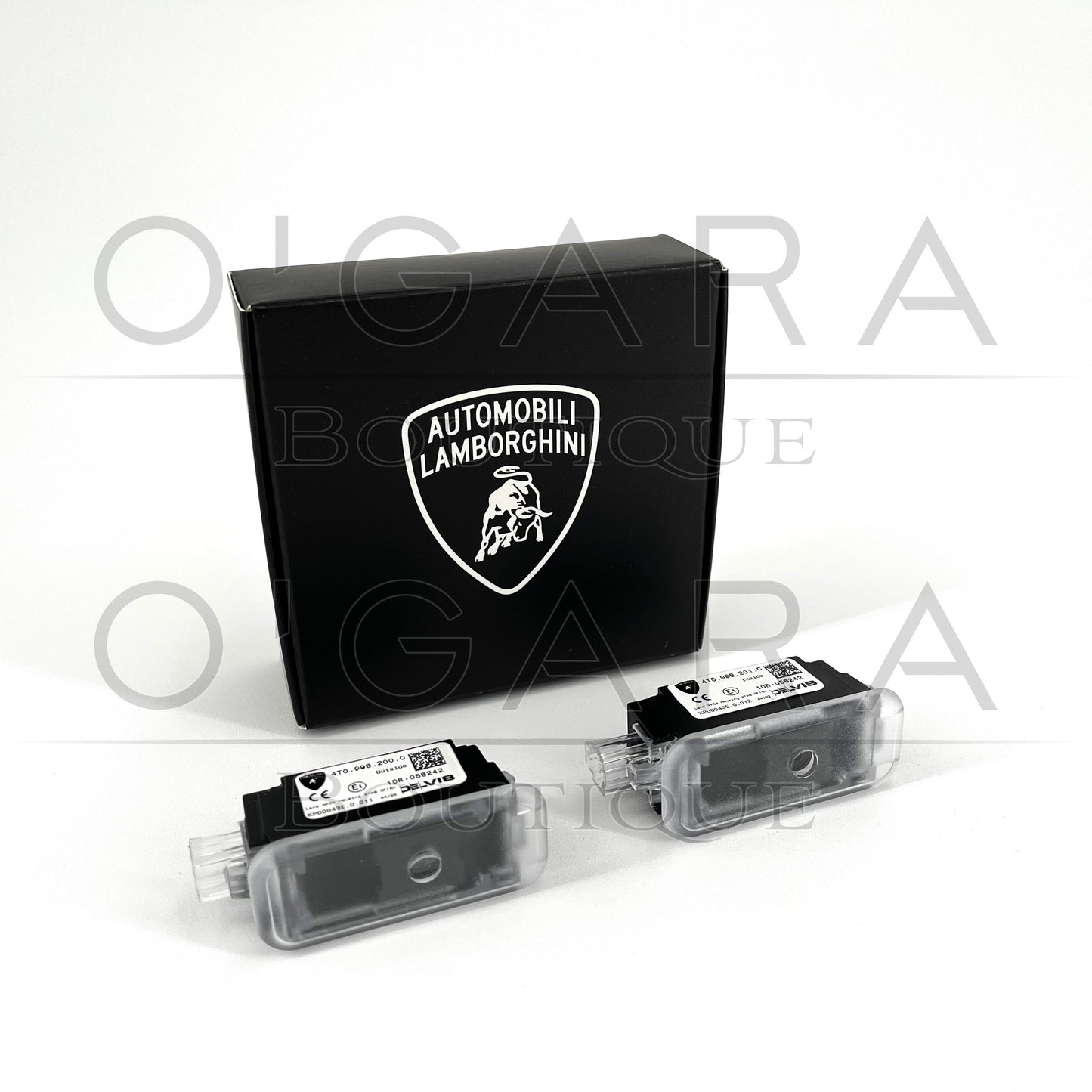 4T0998200C Automobili Lamborghini NEW Door Puddle Entry Lights Shield Logo Urus EVO Sterrato Performante Tecnica STO Coupe Spyder OEM OE Genuine Original Accessori Originali Car Vehicle Accessories Accessory O'Gara Ogara Boutique Beverly Hills