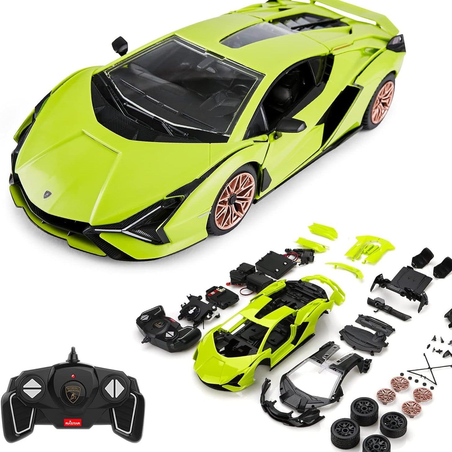 1:18 1/18 Scale RC Lamborghini Sian Build Kit Rastar Special Edition Racing Track Hypercar Supercar Toy Car Kids Children