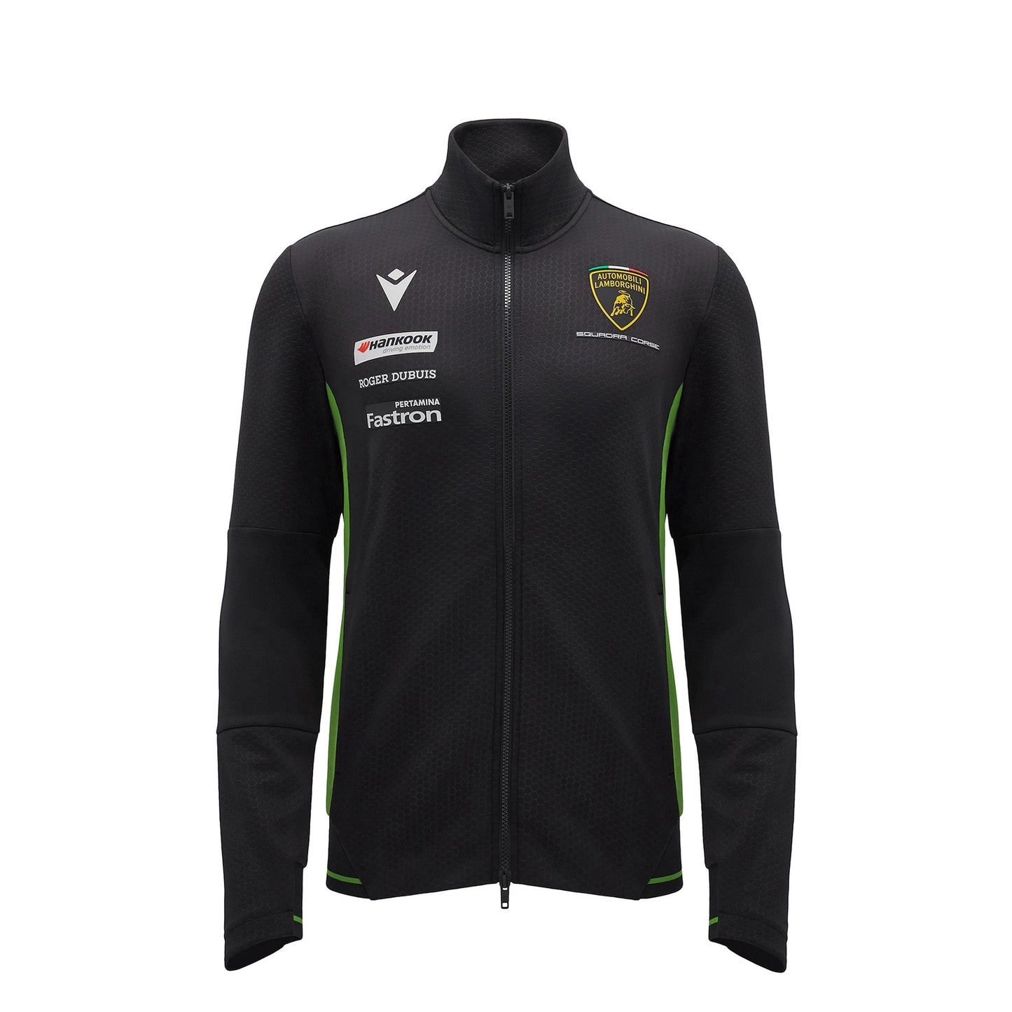 16440PLB000 Automobili Lamborghini Squadra Corse Super Trofeo Full Zip Men Sweatshirt Black Italy Italian Macron Merchandise Merch O'Gara OGara Beverly Hills Gift Gifts Ideas Green
