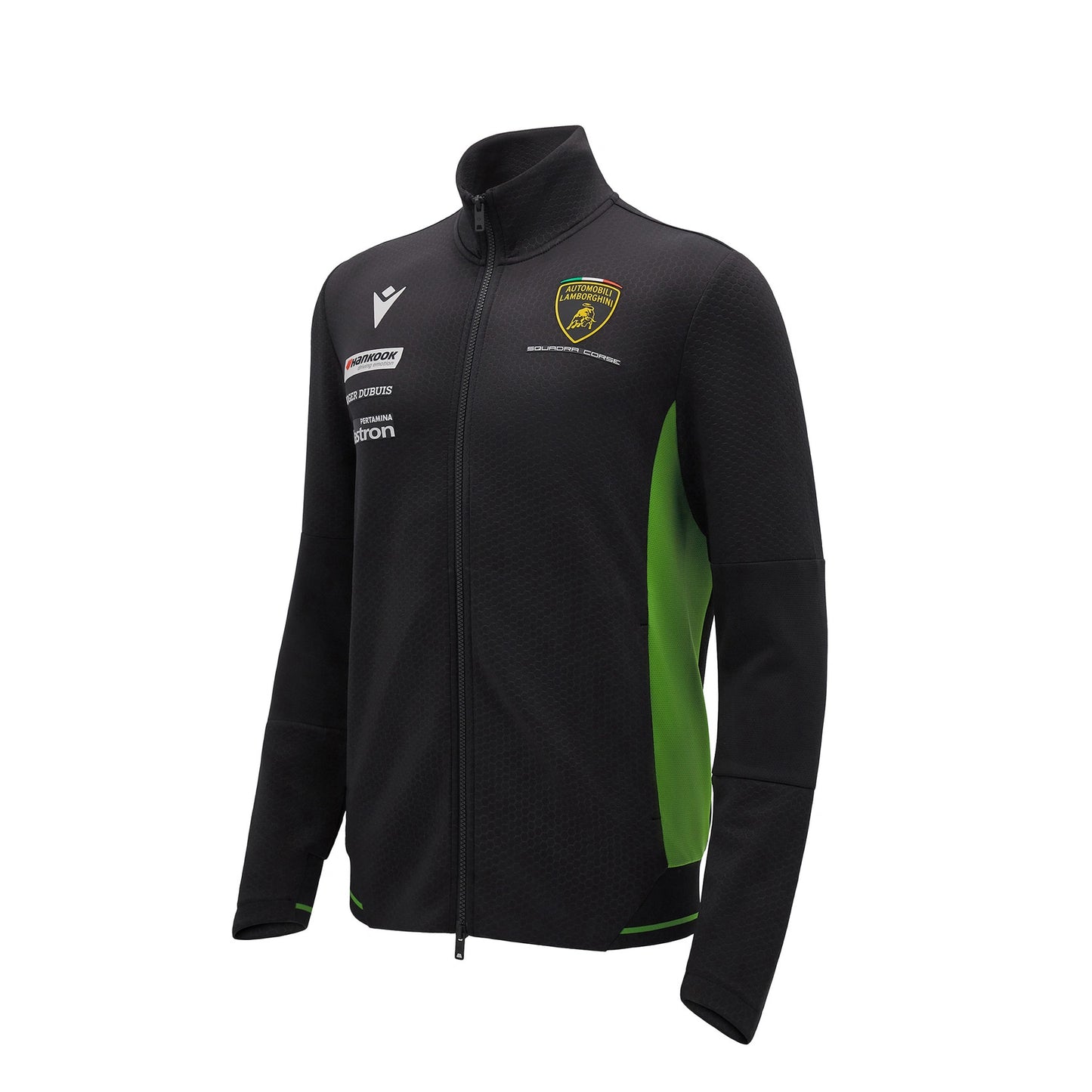 16440PLB000 Automobili Lamborghini Squadra Corse Super Trofeo Full Zip Men Sweatshirt Black Italy Italian Macron Merchandise Merch O'Gara OGara Beverly Hills Gift Gifts Ideas Green