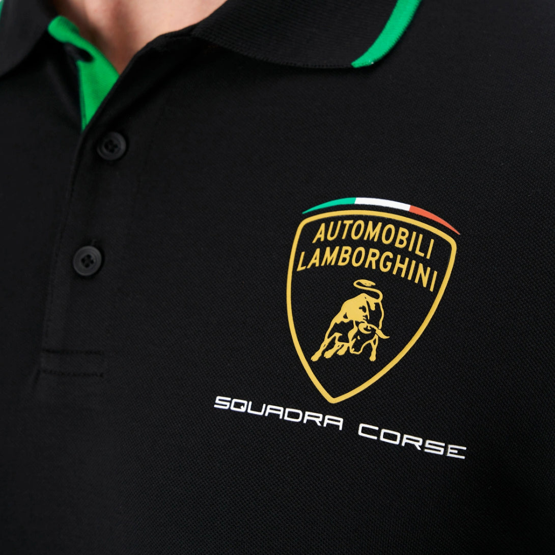 Lamborghini 2023 Squadra Corse Men Polo Black