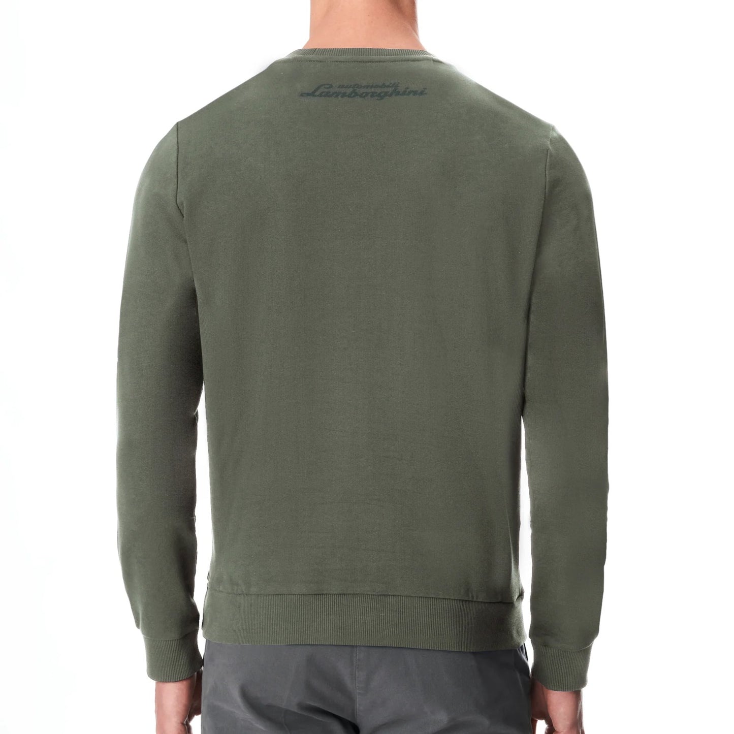 Lamborghini Sweatshirt TURBINE GREEN with Embossed Shield Logo