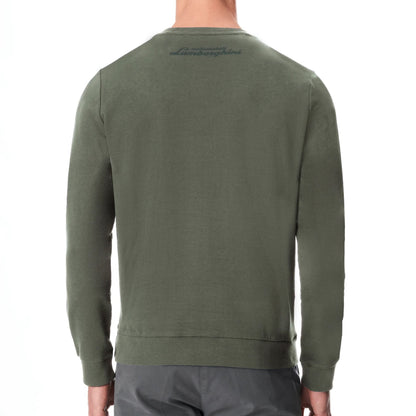 Lamborghini Sweatshirt TURBINE GREEN with Embossed Shield Logo