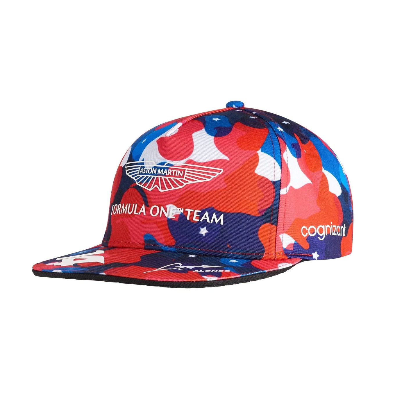 AMA23HEA29 Aston Martin F1 Formula 1 Kimoa Camo USA United States of America Special Edition Lance Stroll Fernando Alonso Cognizant Team Hat Baseball Cap Clothing Apparel Lifestyle Merchandise Official Merch