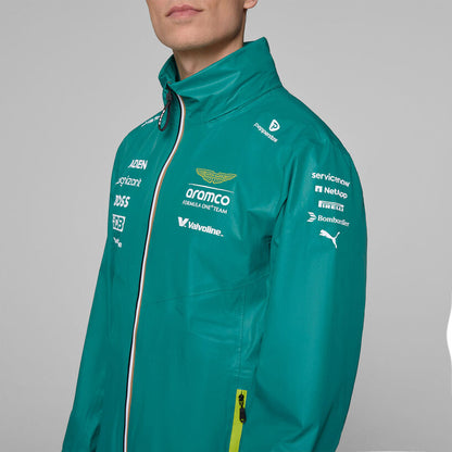 Aston Martin F1 2025 Team Rain Jacket Green