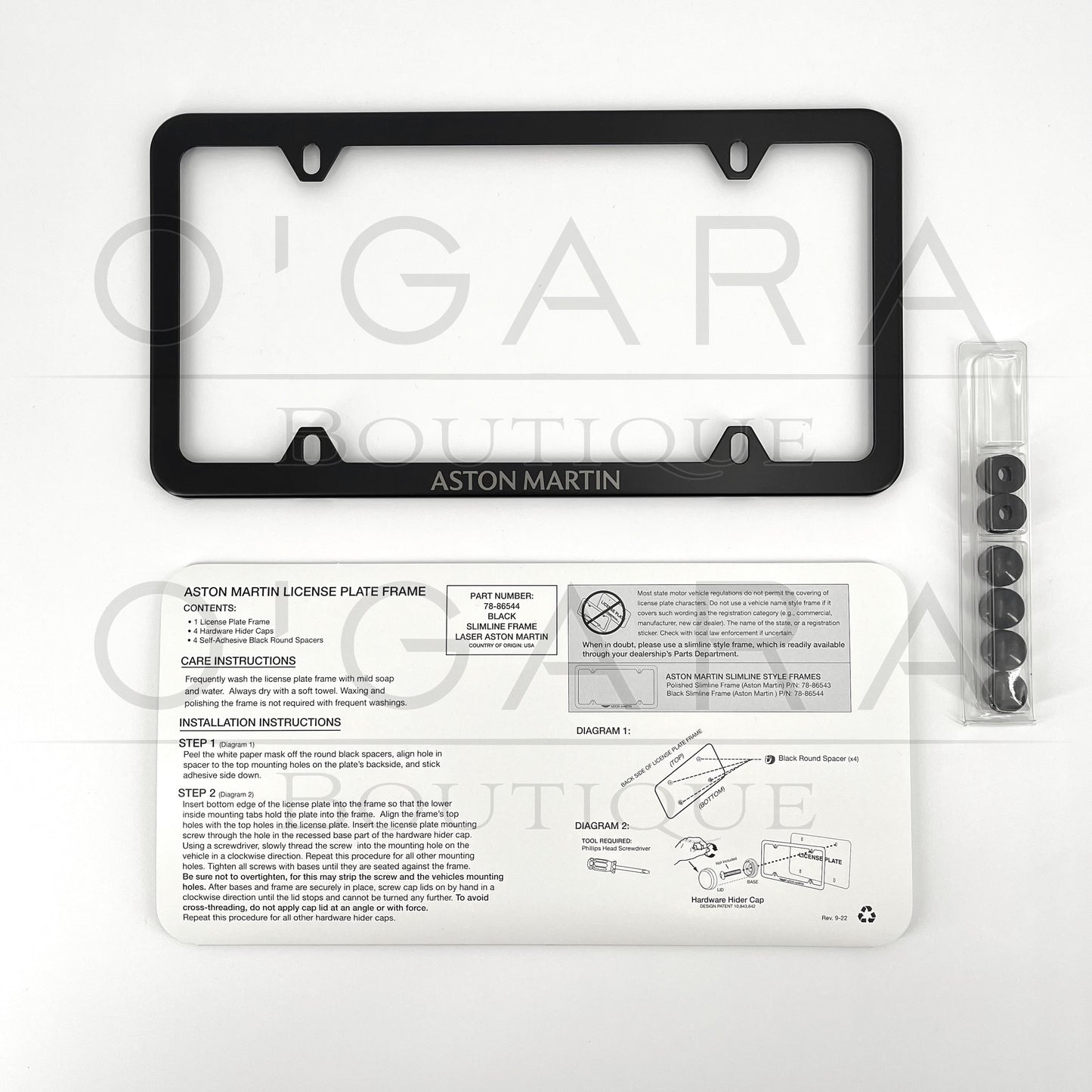 Aston Martin License Plate Frame Black