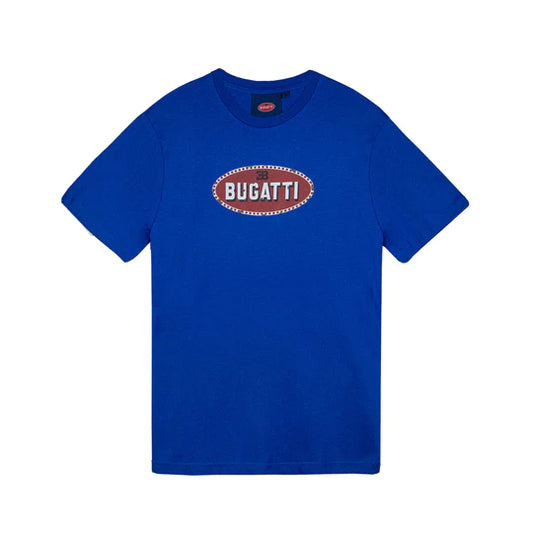 Bugatti Vintage Macaron Logo Men T-Shirt Blue