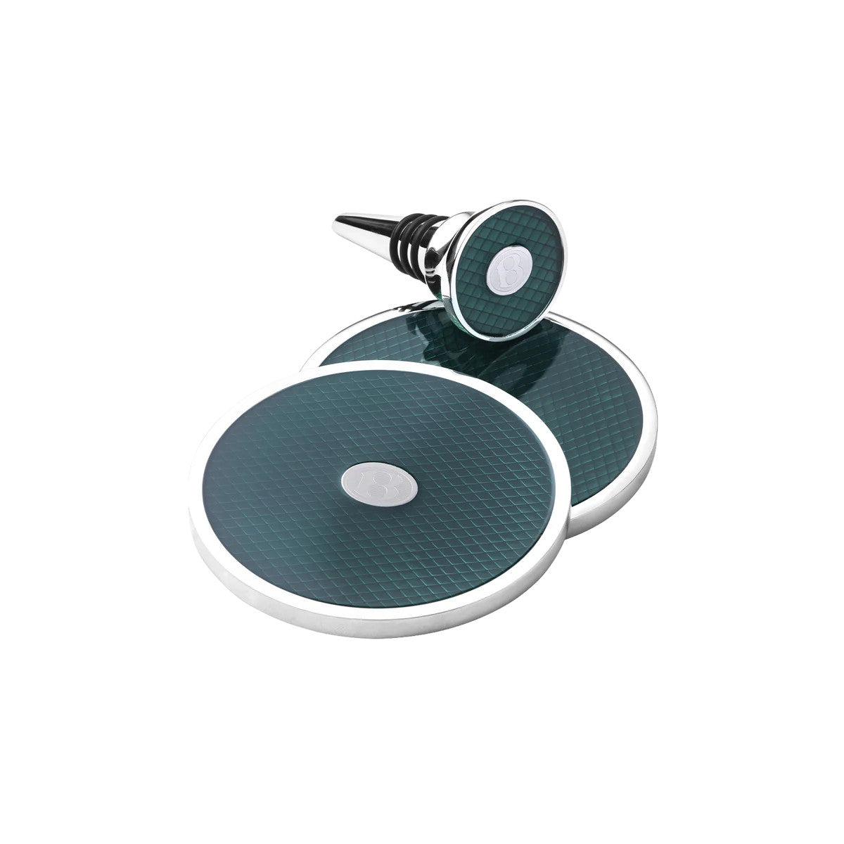 Bentley Coaster & Bottle Stopper Set - Emerald Green
