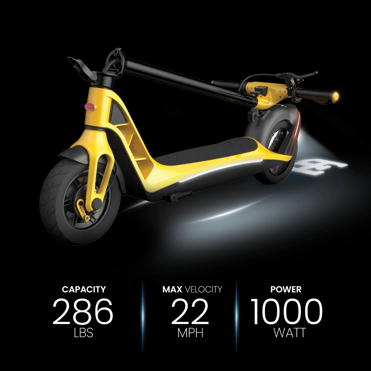 Bugatti 10" MAX Electric Foldable Scooter Yellow