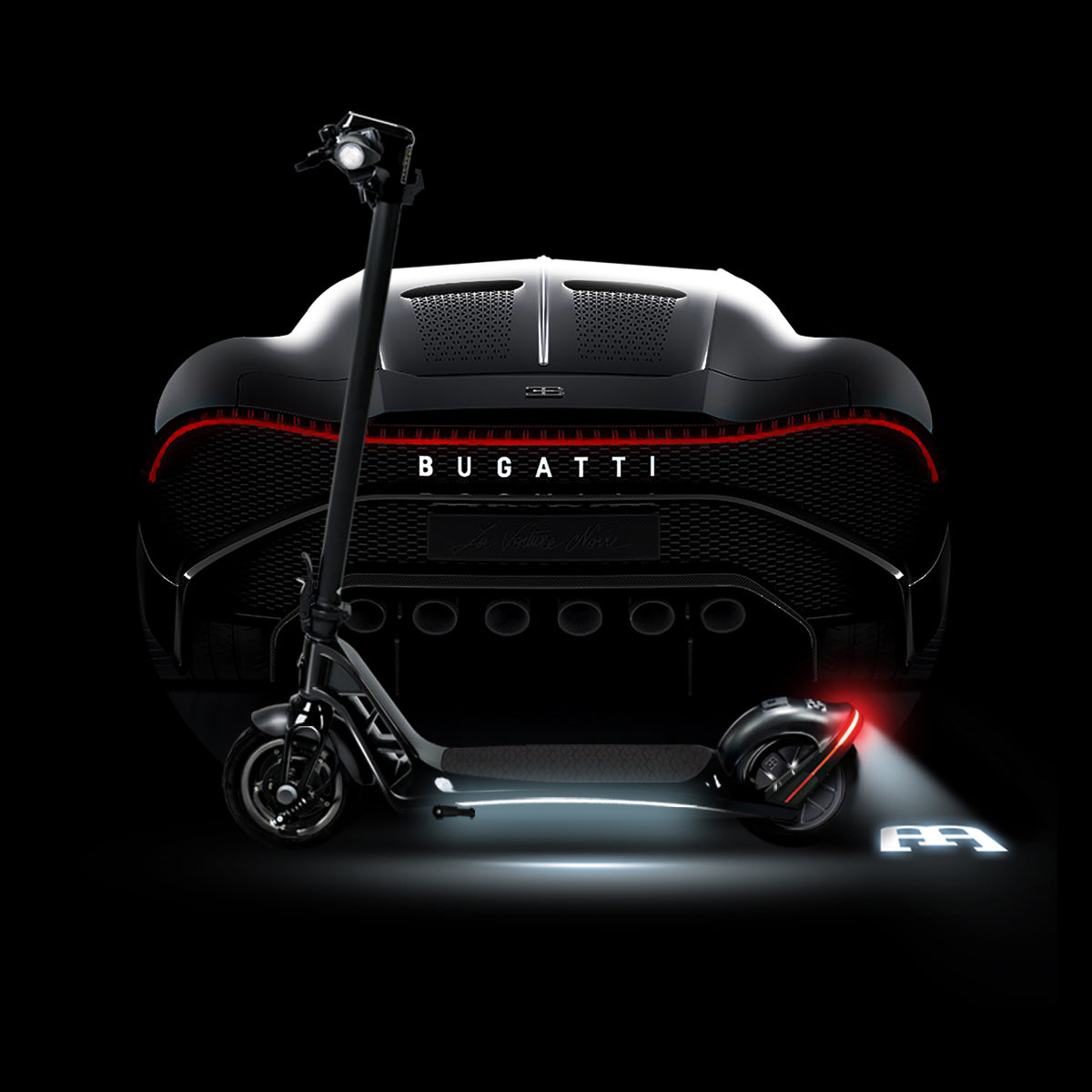 Bugatti 9" Electric Foldable Scooter BLACK