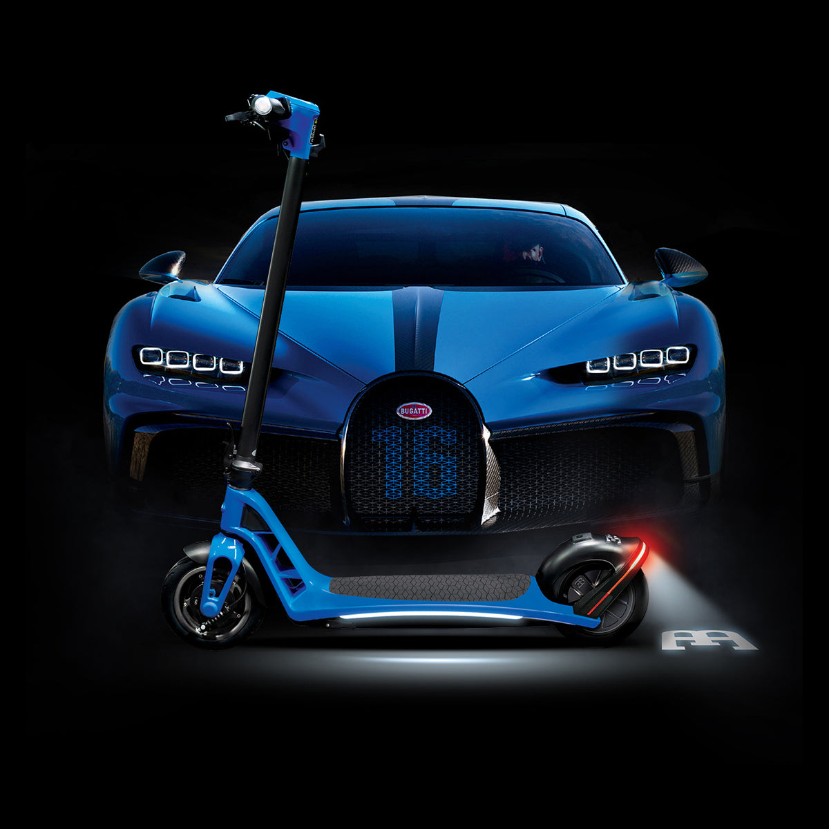 Bugatti 9" Electric Foldable Scooter BLUE