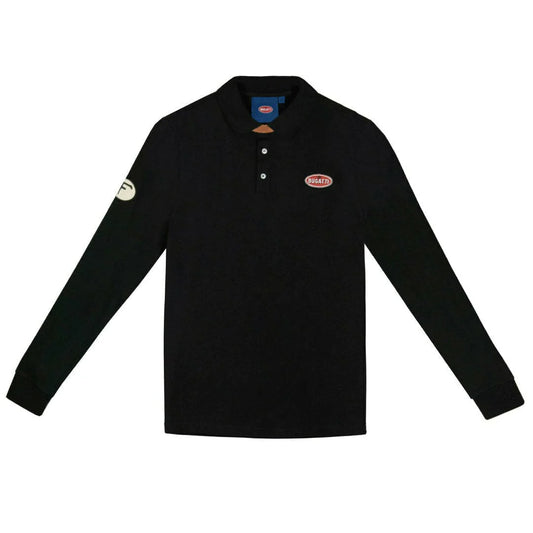 Bugatti Heritage Men Long Sleeve Polo Black