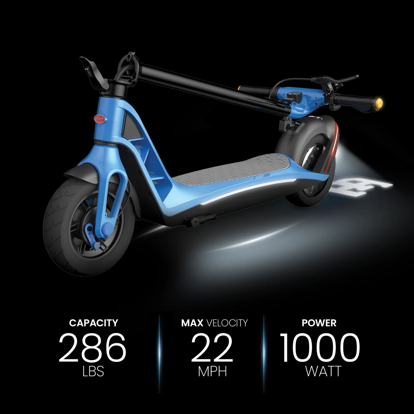 Bugatti 10" MAX Electric Foldable Scooter Blue