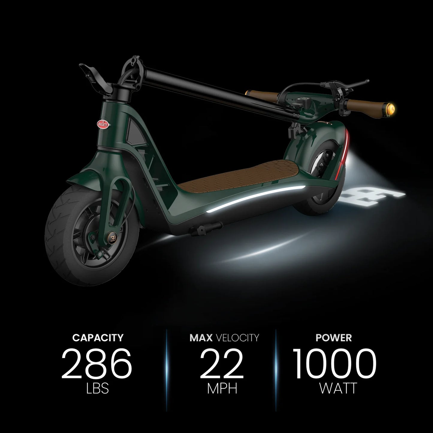 Bugatti 10" MAX Electric Foldable Scooter Green