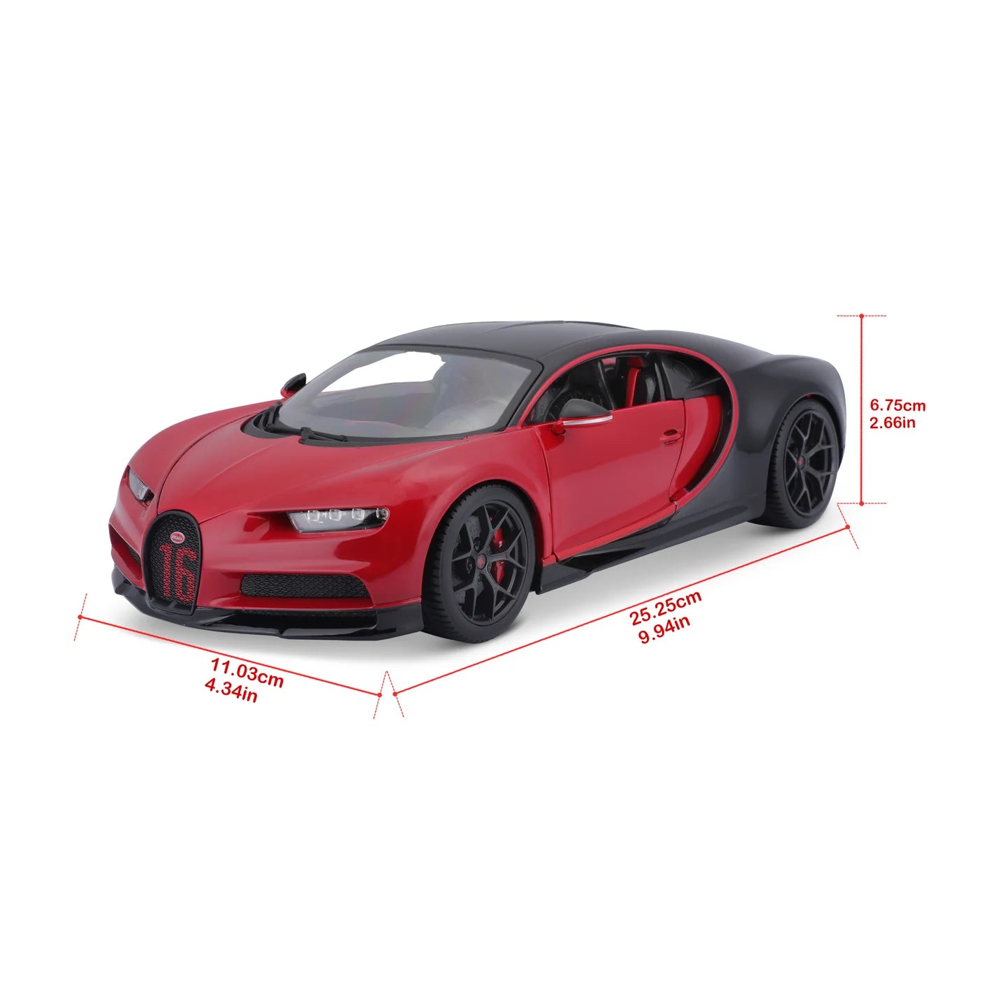 1:18 Bugatti Chiron Sport Red Diecast by BBurago