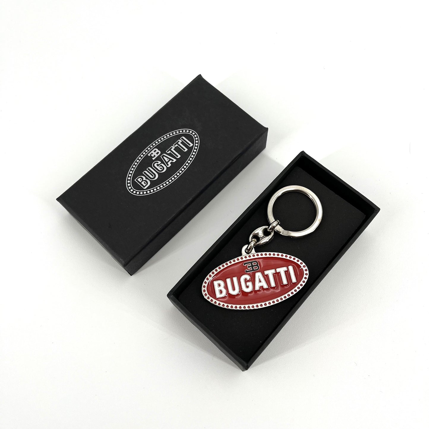 Bugatti Macaron Metal Keyring Red