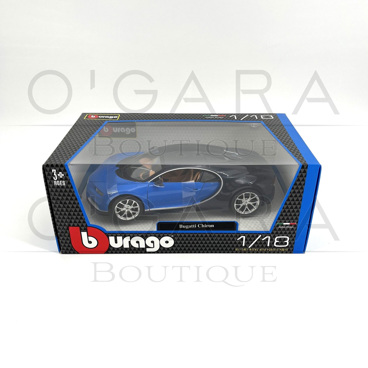 1:18 Bugatti Chiron Blue Diecast by BBurago