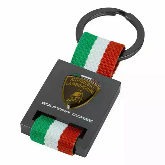 Lamborghini Squadra Corse Italian Flag Keyring