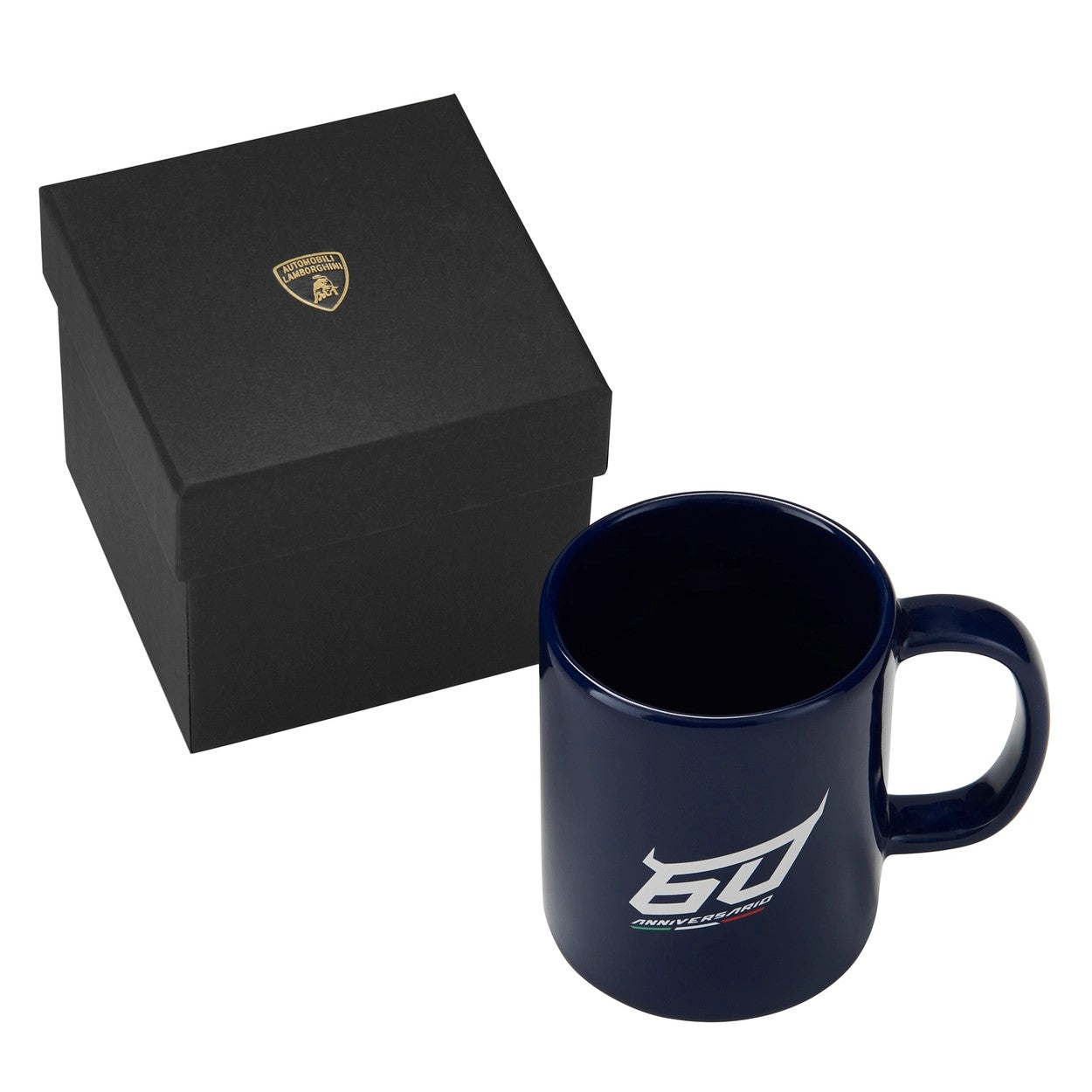 16244KKU094000 Lamborghini 60th Anniversary Crest Mug Navy Blue 60 Anniversario