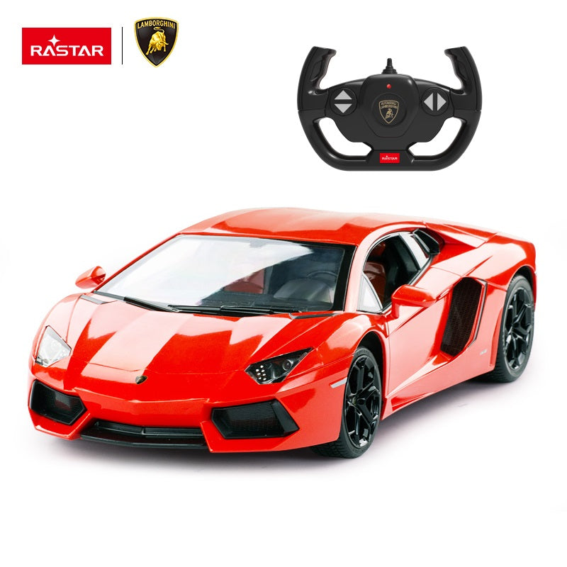 1:14 Scale RC Lamborghini Aventador RC Orange Large Racing Hypercar Supercar Radio Controlled Rastar Toy Car Kids Children