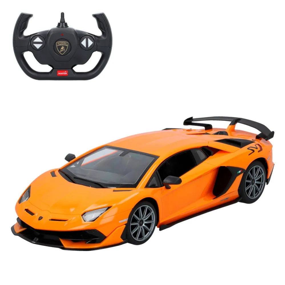 1:14 Scale RC Lamborghini Aventador SVJ RC Orange Large Racing Hypercar Supercar Radio Controlled Rastar Toy Car Kids Children
