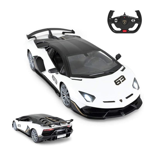 1:14 Scale RC Lamborghini Aventador SVJ RC White Large Racing Hypercar Supercar Radio Controlled Rastar Toy Car Kids Children