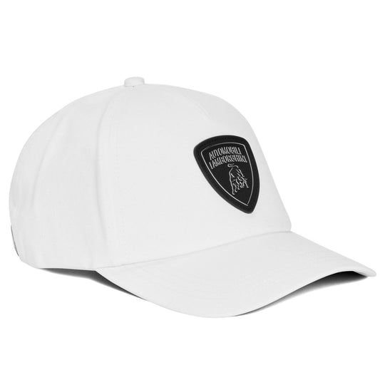 Lamborghini Black Shield Logo Cap White