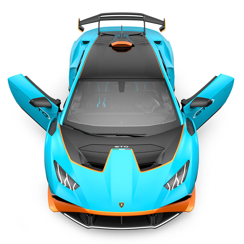 1:14 Scale RC Lamborghini Huracan STO Blue RC Large Racing Hypercar Supercar Radio Controlled Rastar Toy Car Kids Children