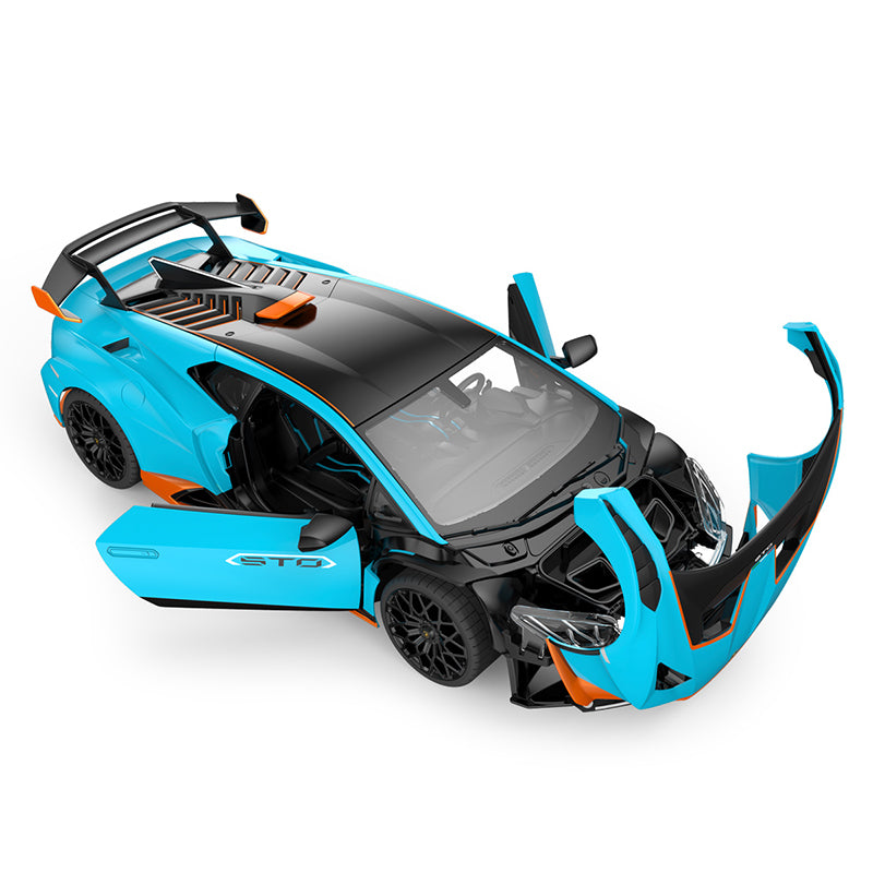 1:14 Scale RC Lamborghini Huracan STO Blue RC Large Racing Hypercar Supercar Radio Controlled Rastar Toy Car Kids Children