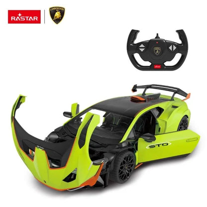 1:14 Scale RC Lamborghini Huracan STO Green RC Large Racing Hypercar Supercar Radio Controlled Rastar Toy Car Kids Children