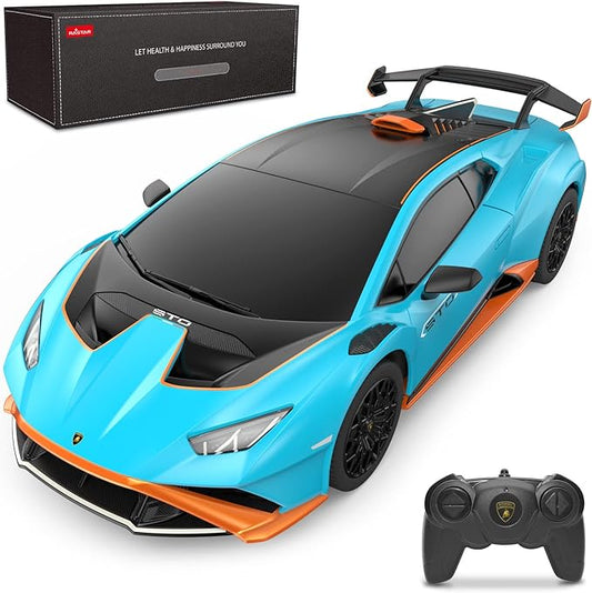 1:24 1/24 Scale RC Lamborghini Huracan STO Blu Radio Controlled Rastar Special Edition Racing Track Hypercar Supercar Toy Car Kids Children